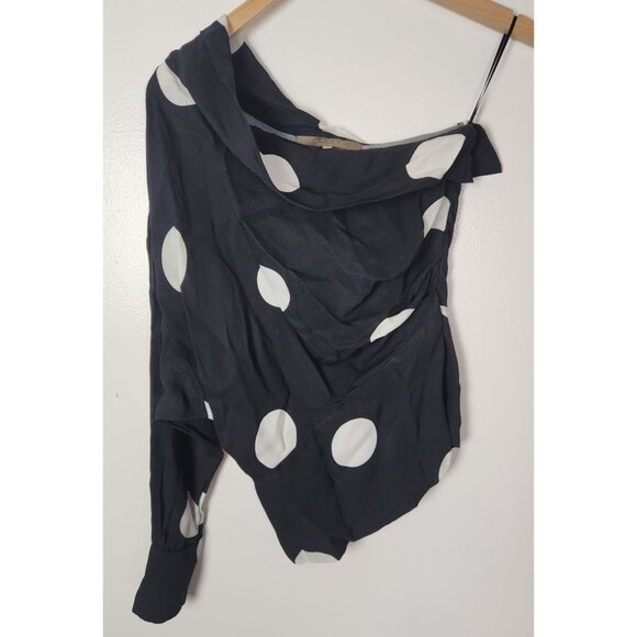 Space by Simona Corsellini Women's Sz. 40 Polka Dot One Shoulder Top - Picture 1 of 6
